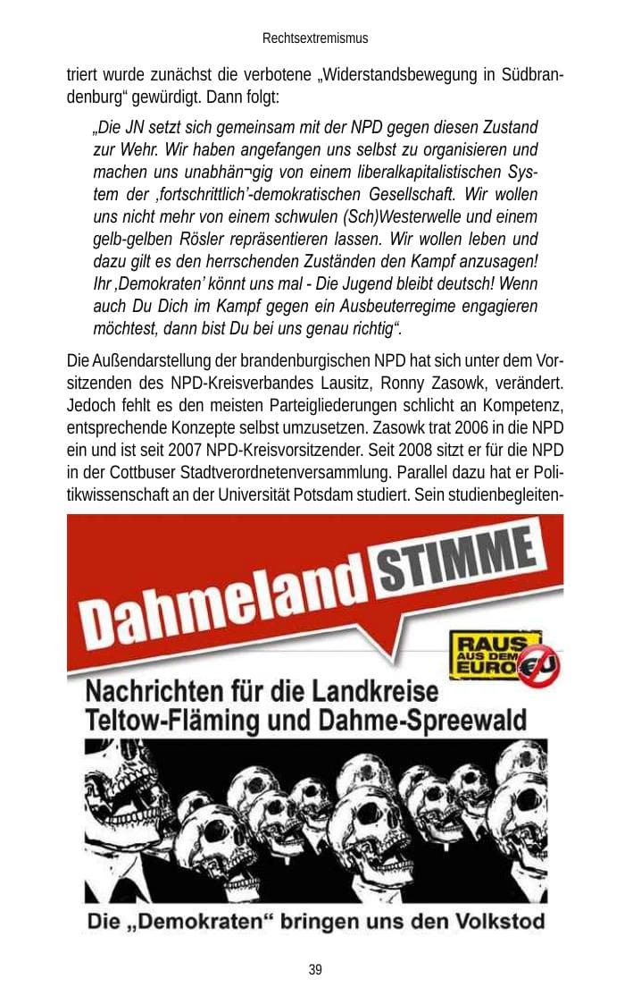Seite 41 des Verfassungsschutzbericht 2013 Brandenburg