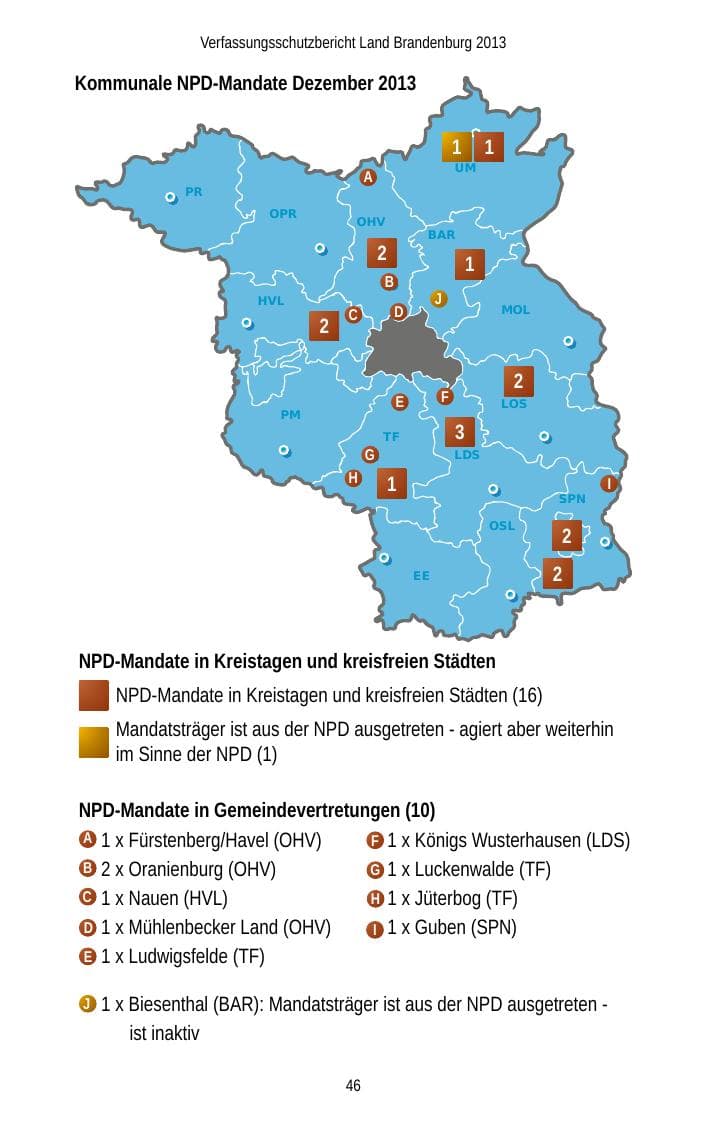 Seite 48 des Verfassungsschutzbericht 2013 Brandenburg