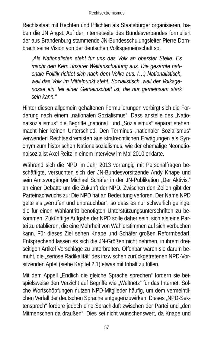 Seite 59 des Verfassungsschutzbericht 2013 Brandenburg