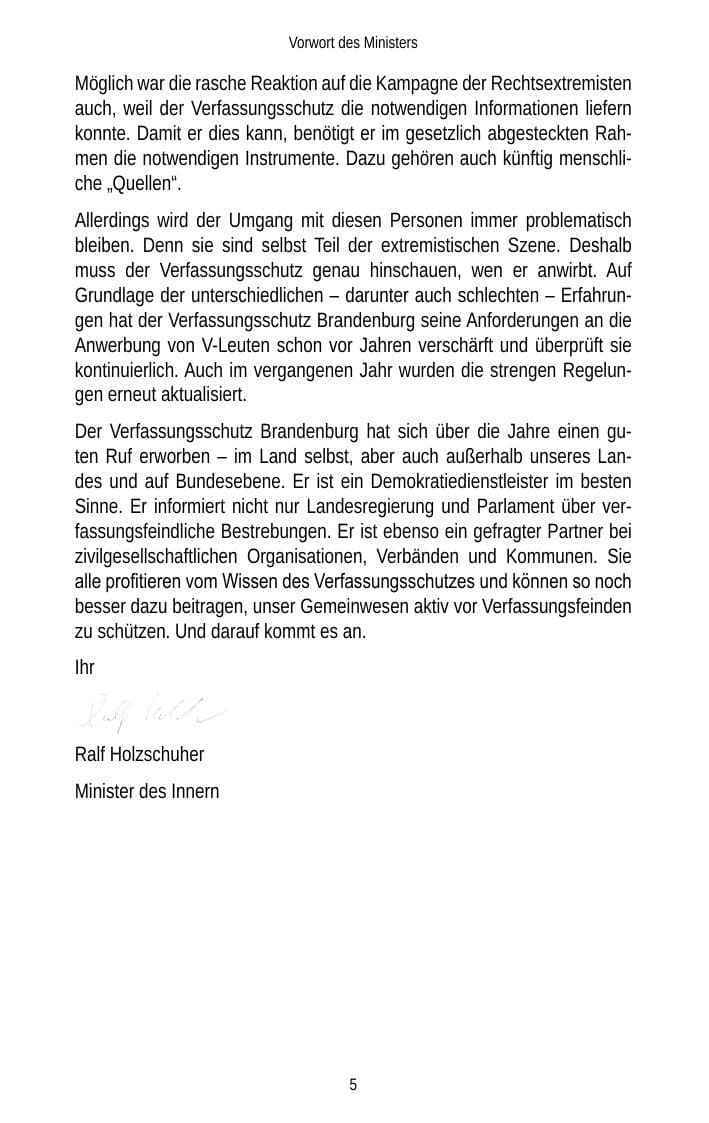 Seite 7 des Verfassungsschutzbericht 2013 Brandenburg