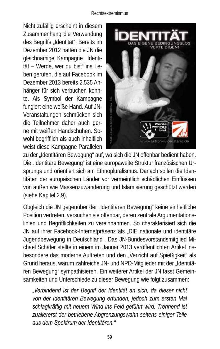 Seite 61 des Verfassungsschutzbericht 2013 Brandenburg