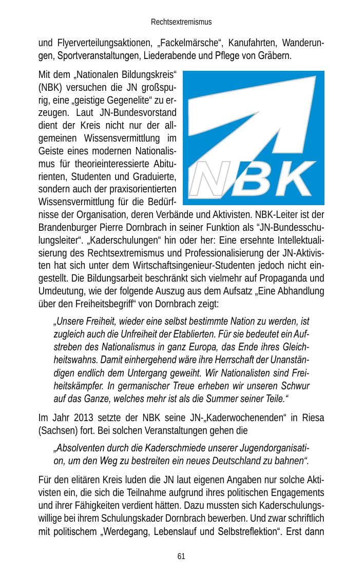 Seite 63 des Verfassungsschutzbericht 2013 Brandenburg
