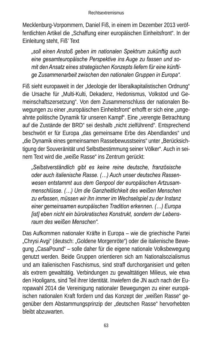 Seite 65 des Verfassungsschutzbericht 2013 Brandenburg