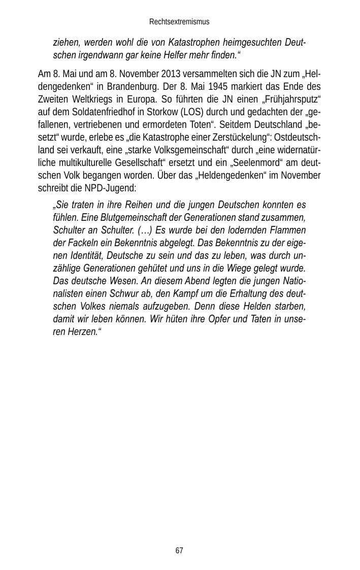 Seite 69 des Verfassungsschutzbericht 2013 Brandenburg