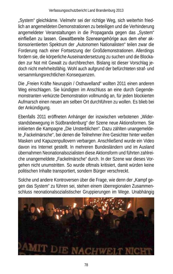 Seite 80 des Verfassungsschutzbericht 2013 Brandenburg