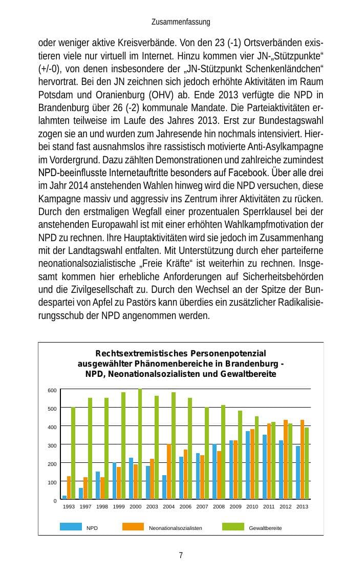 Seite 9 des Verfassungsschutzbericht 2013 Brandenburg
