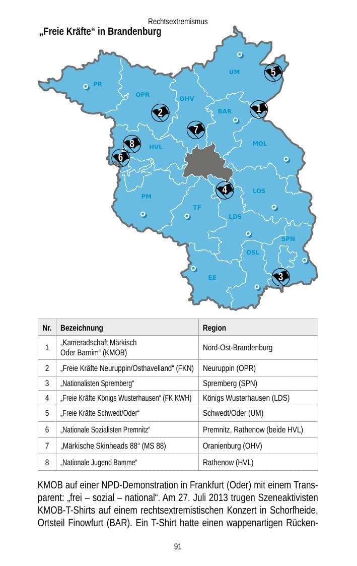 Seite 93 des Verfassungsschutzbericht 2013 Brandenburg