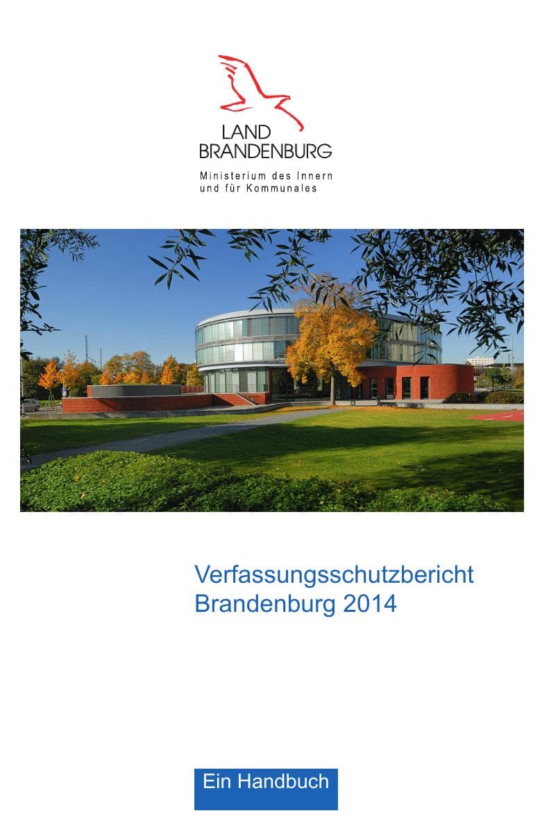 Seite 1 des Verfassungsschutzbericht 2014 Brandenburg