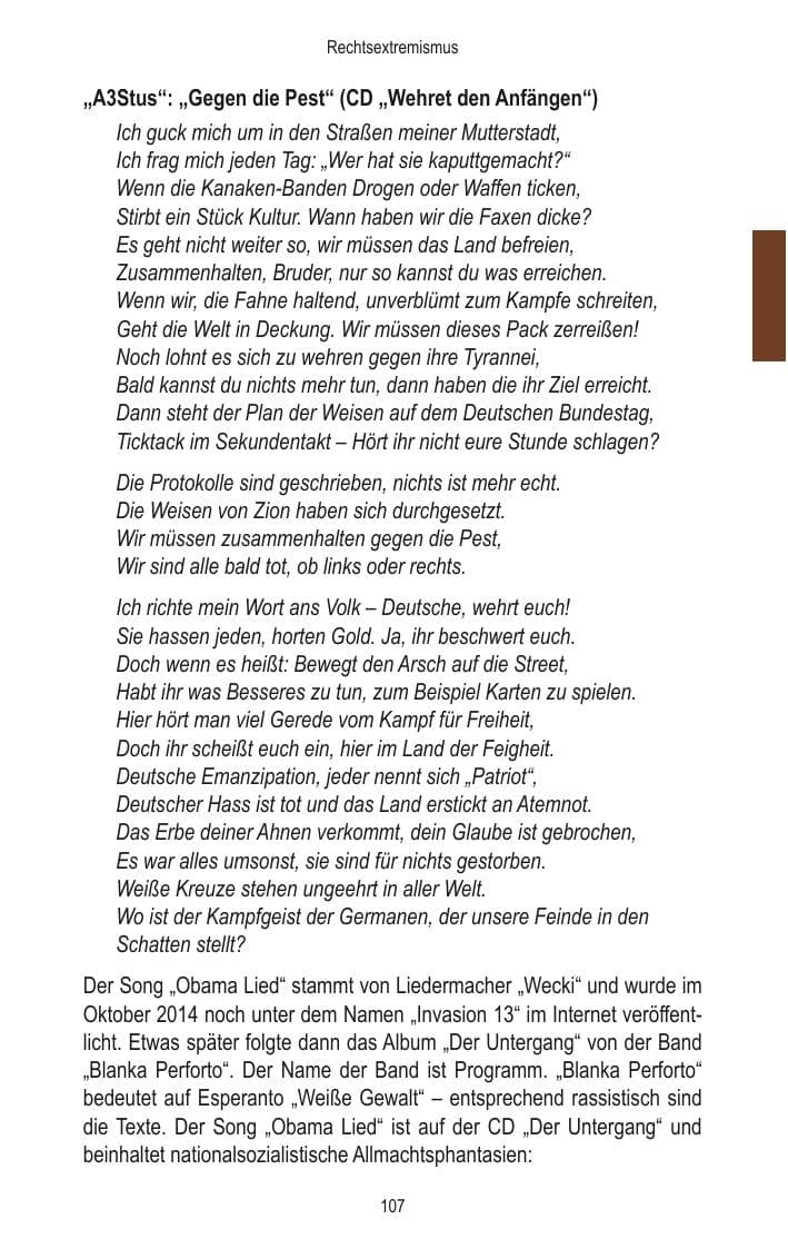 Seite 109 des Verfassungsschutzbericht 2014 Brandenburg