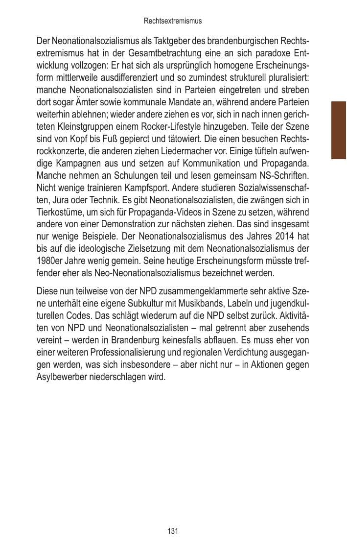 Seite 133 des Verfassungsschutzbericht 2014 Brandenburg