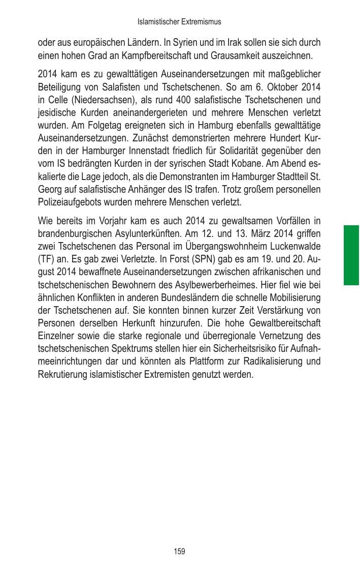 Seite 161 des Verfassungsschutzbericht 2014 Brandenburg
