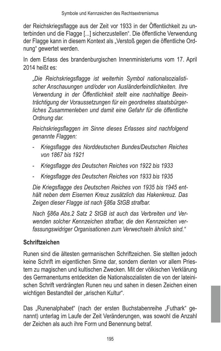 Seite 197 des Verfassungsschutzbericht 2014 Brandenburg