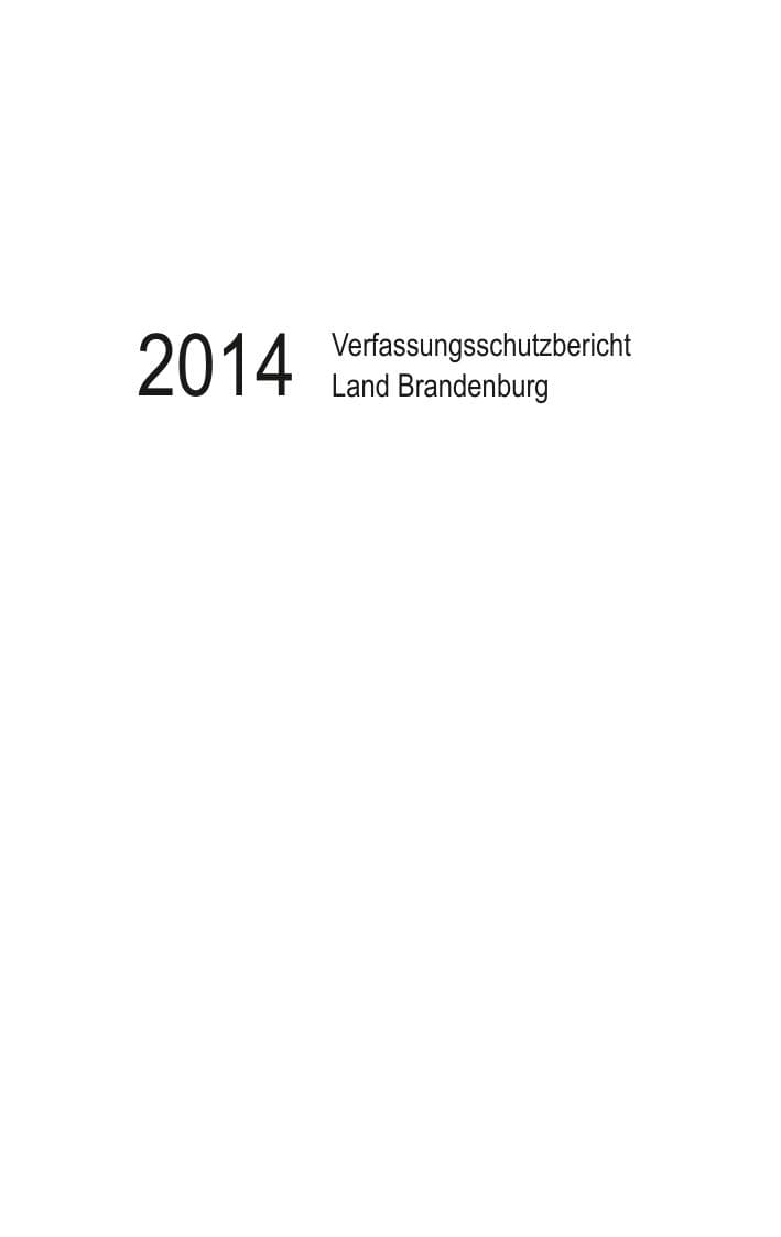Seite 3 des Verfassungsschutzbericht 2014 Brandenburg