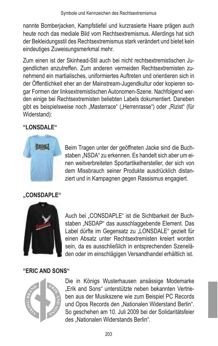 Seite 205 des Verfassungsschutzbericht 2014 Brandenburg
