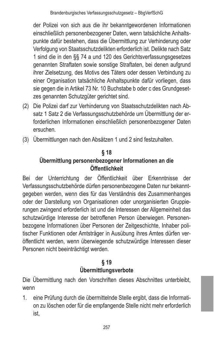 Seite 259 des Verfassungsschutzbericht 2014 Brandenburg
