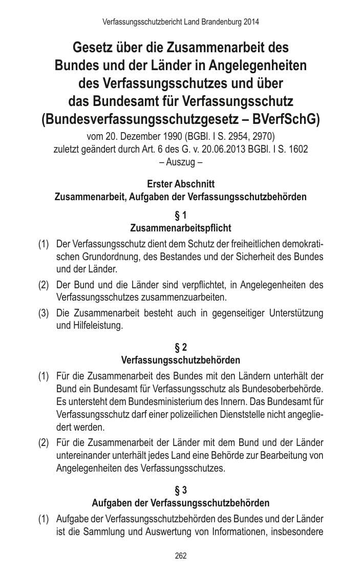 Seite 264 des Verfassungsschutzbericht 2014 Brandenburg