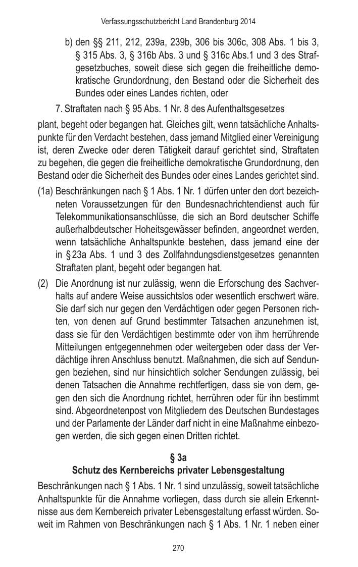 Seite 272 des Verfassungsschutzbericht 2014 Brandenburg