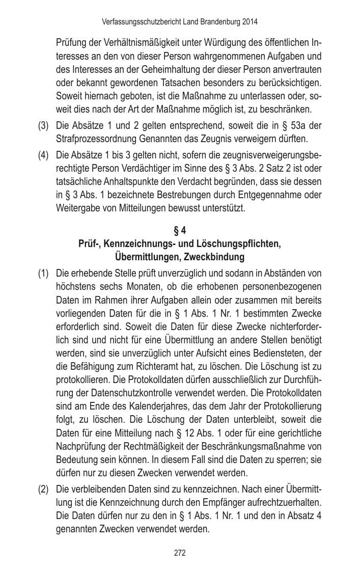 Seite 274 des Verfassungsschutzbericht 2014 Brandenburg