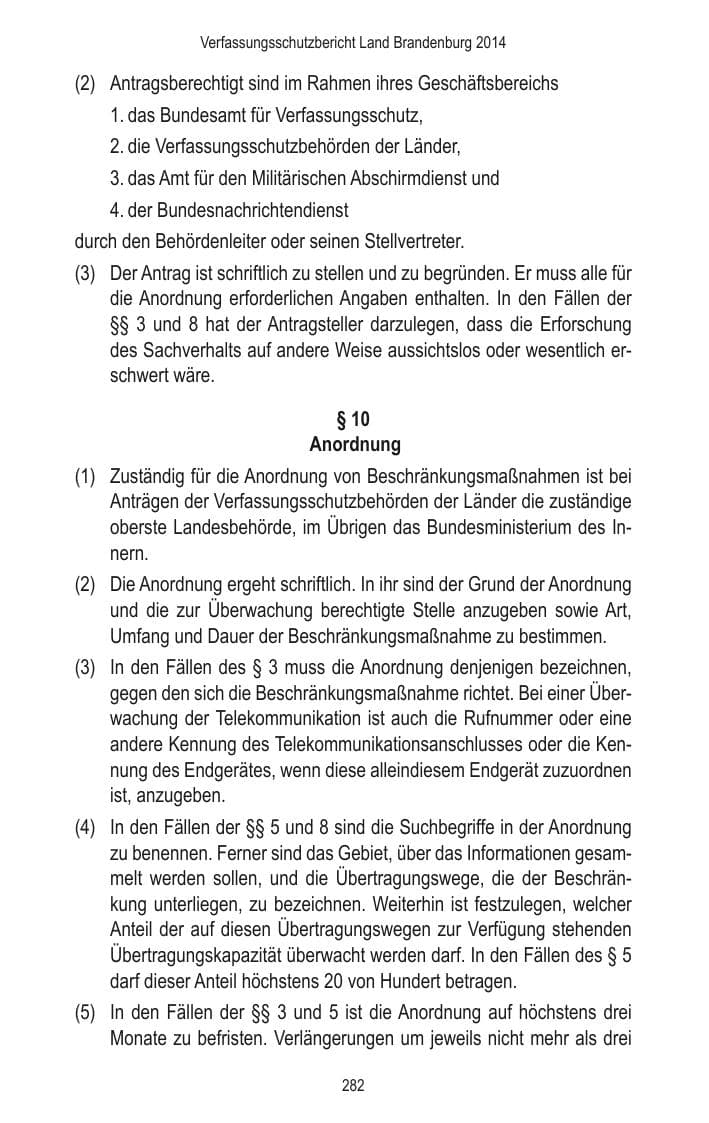 Seite 284 des Verfassungsschutzbericht 2014 Brandenburg