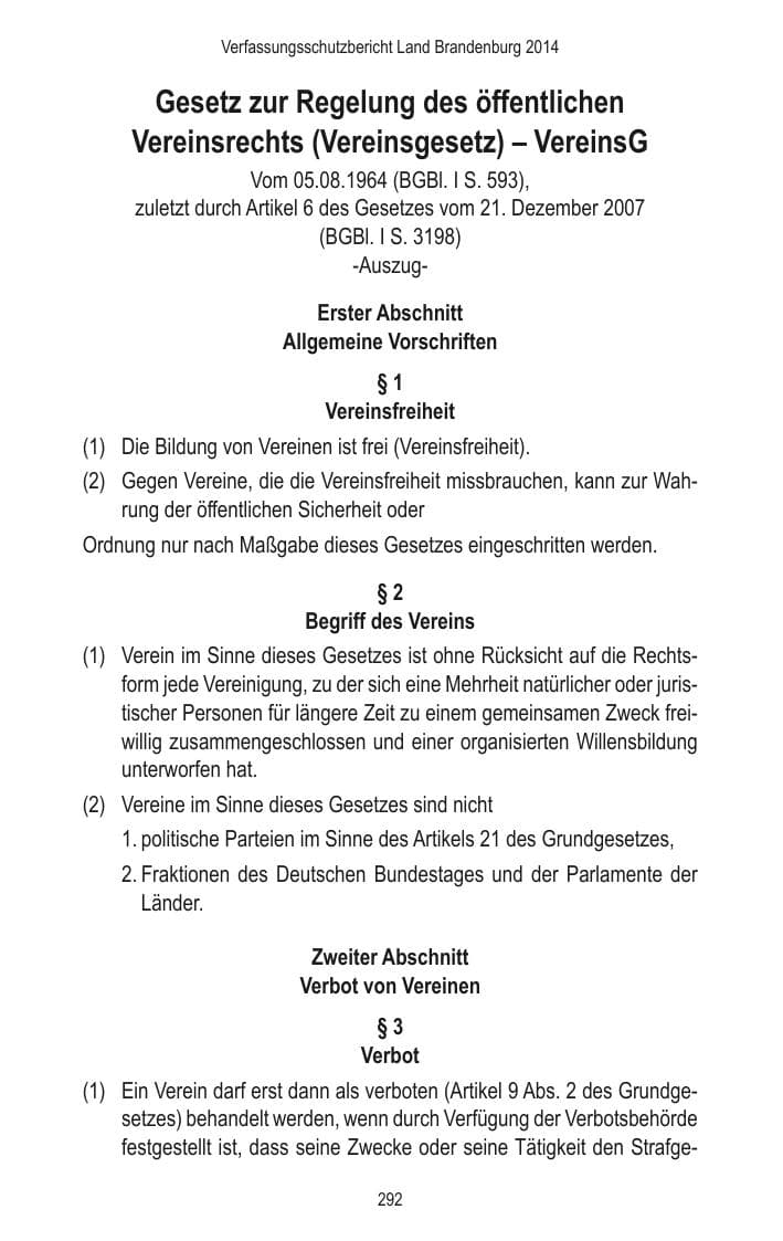 Seite 294 des Verfassungsschutzbericht 2014 Brandenburg