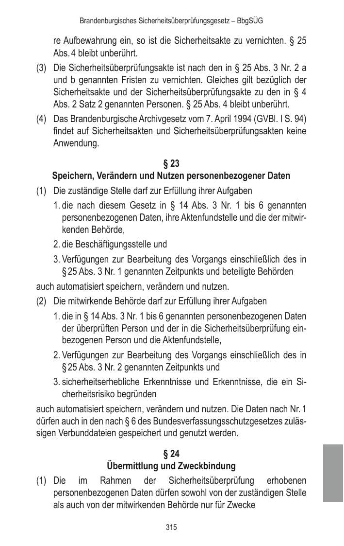 Seite 317 des Verfassungsschutzbericht 2014 Brandenburg