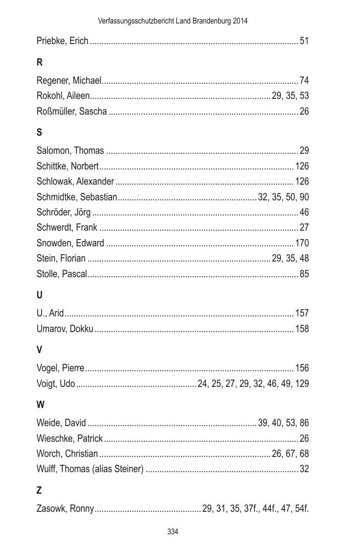 Seite 336 des Verfassungsschutzbericht 2014 Brandenburg