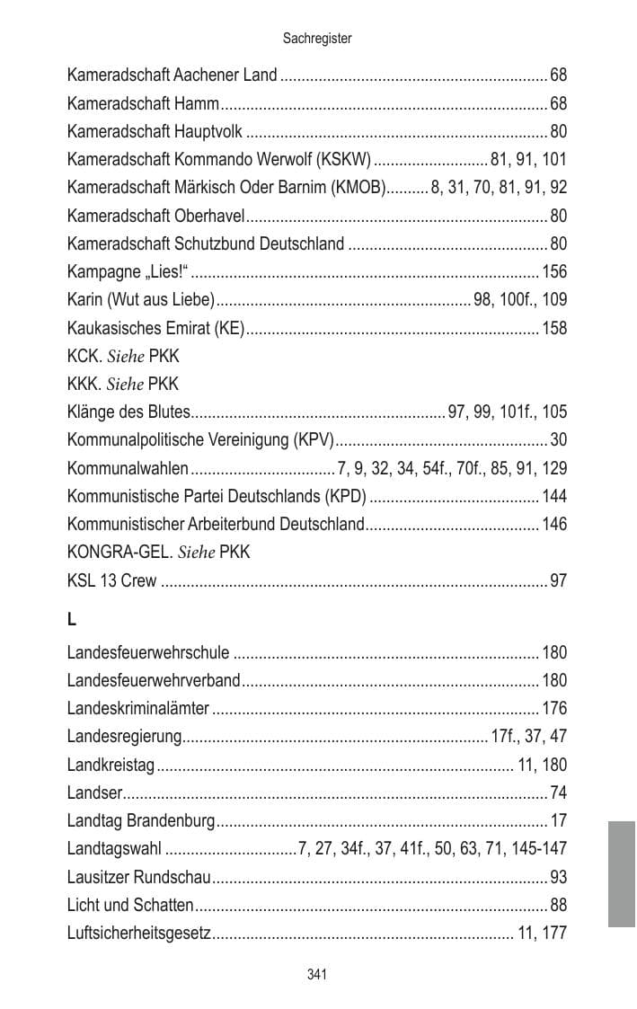 Seite 343 des Verfassungsschutzbericht 2014 Brandenburg