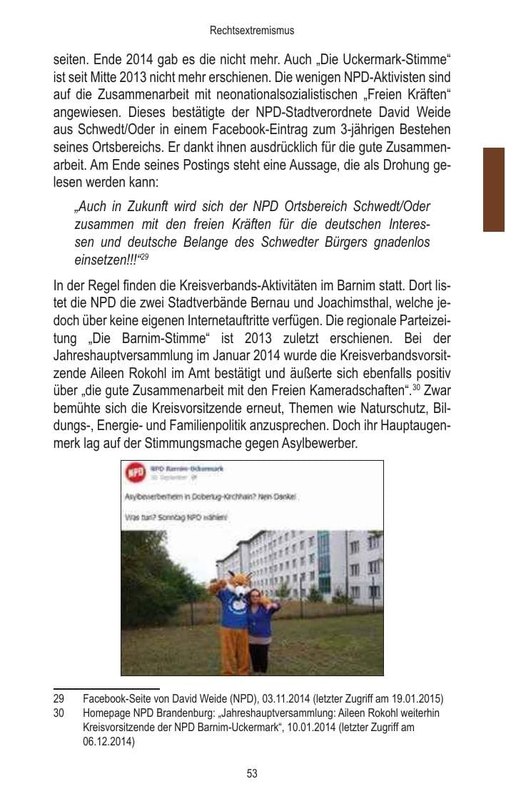 Seite 55 des Verfassungsschutzbericht 2014 Brandenburg