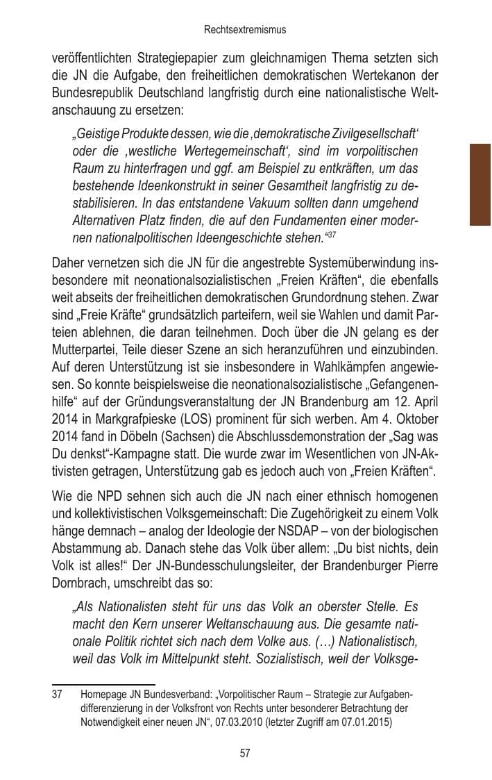 Seite 59 des Verfassungsschutzbericht 2014 Brandenburg