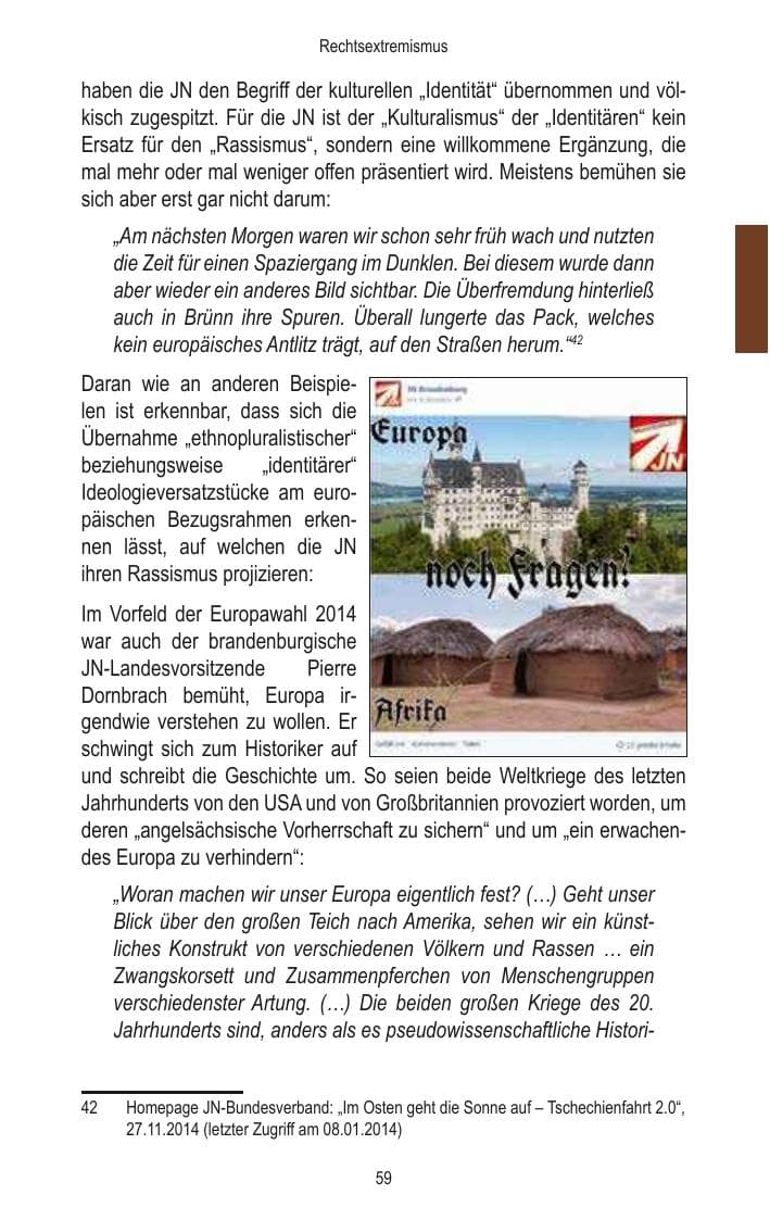 Seite 61 des Verfassungsschutzbericht 2014 Brandenburg
