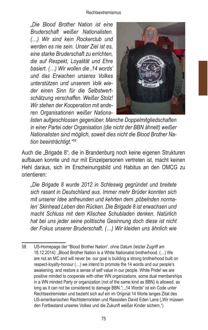 Seite 77 des Verfassungsschutzbericht 2014 Brandenburg
