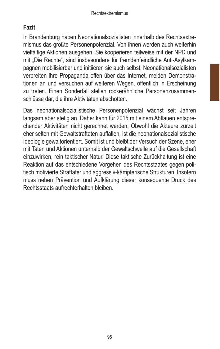 Seite 97 des Verfassungsschutzbericht 2014 Brandenburg