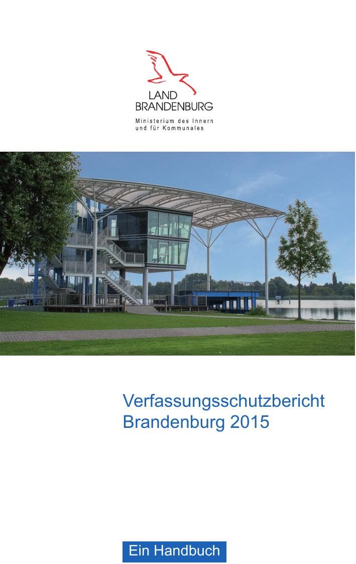 Seite 1 des Verfassungsschutzbericht 2015 Brandenburg