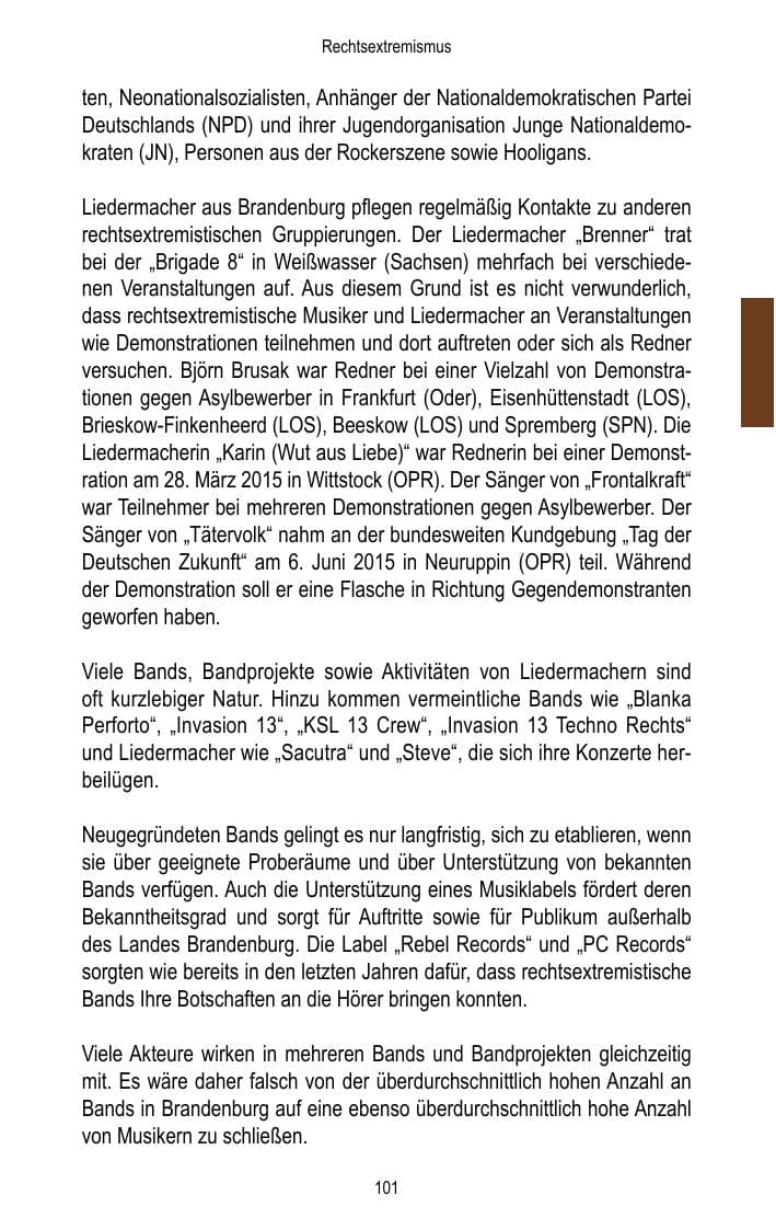 Seite 103 des Verfassungsschutzbericht 2015 Brandenburg