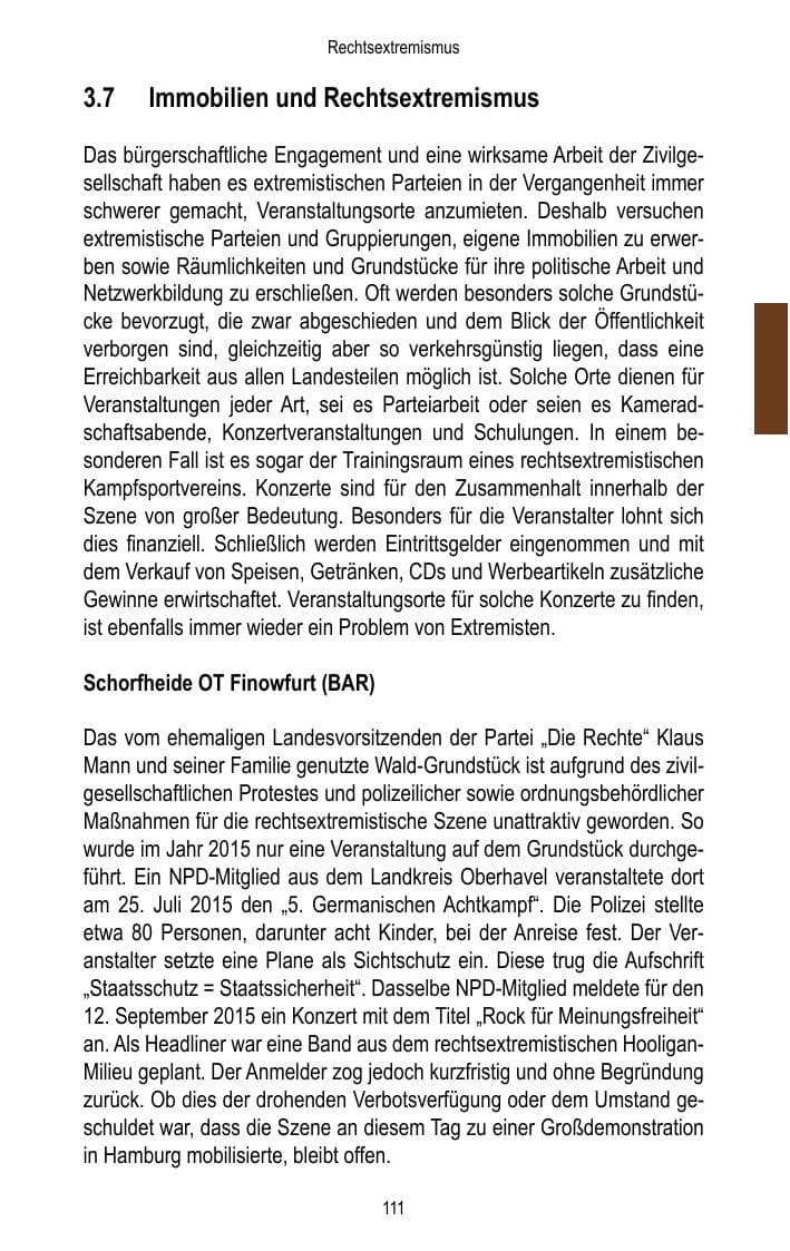 Seite 113 des Verfassungsschutzbericht 2015 Brandenburg