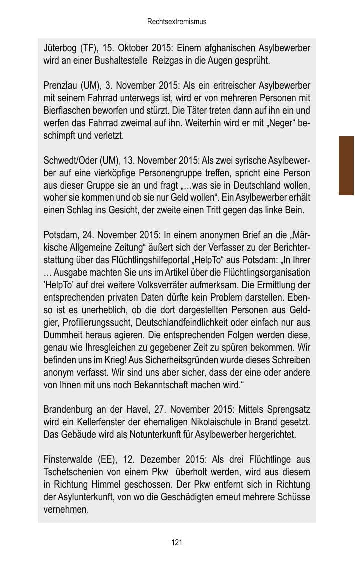 Seite 123 des Verfassungsschutzbericht 2015 Brandenburg