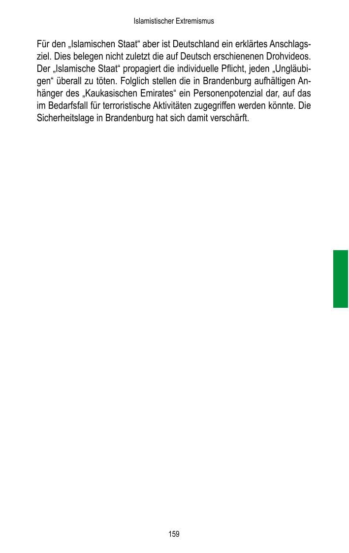 Seite 161 des Verfassungsschutzbericht 2015 Brandenburg