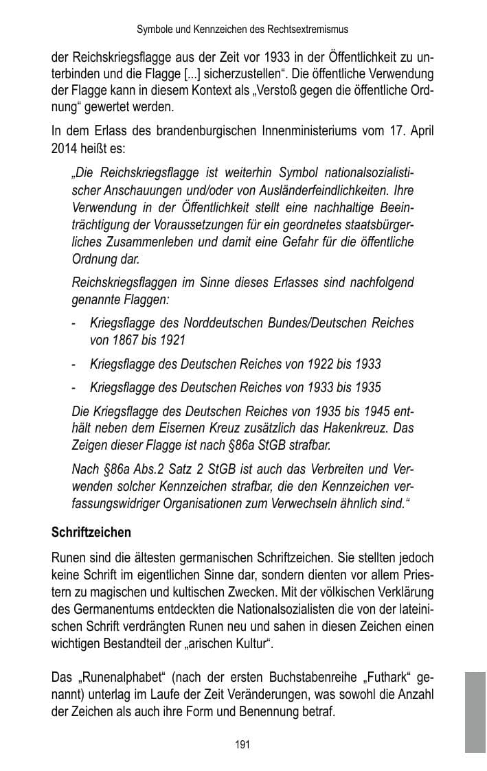 Seite 193 des Verfassungsschutzbericht 2015 Brandenburg