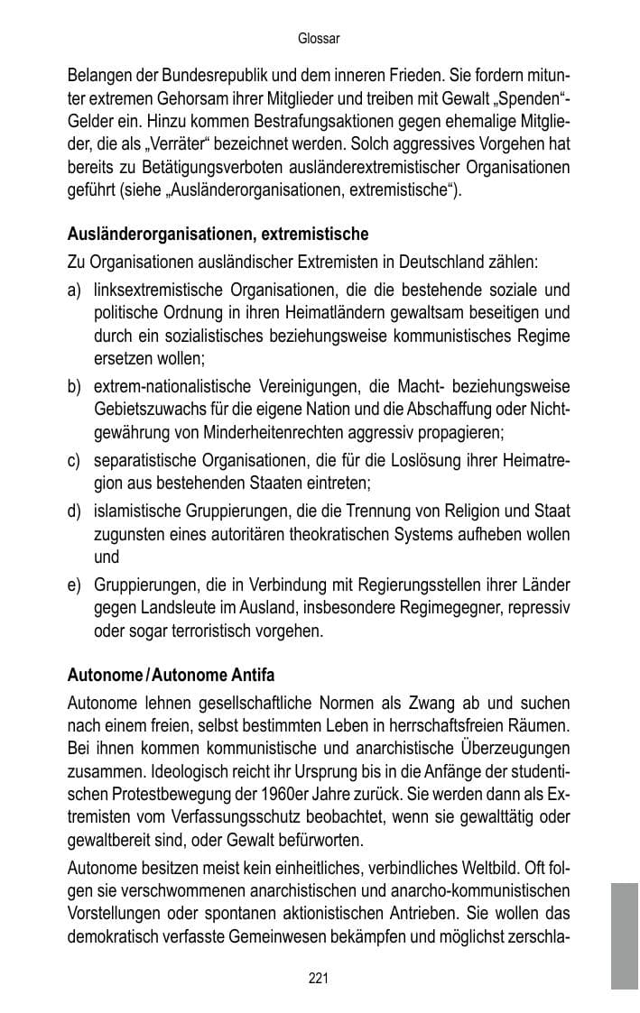 Seite 223 des Verfassungsschutzbericht 2015 Brandenburg