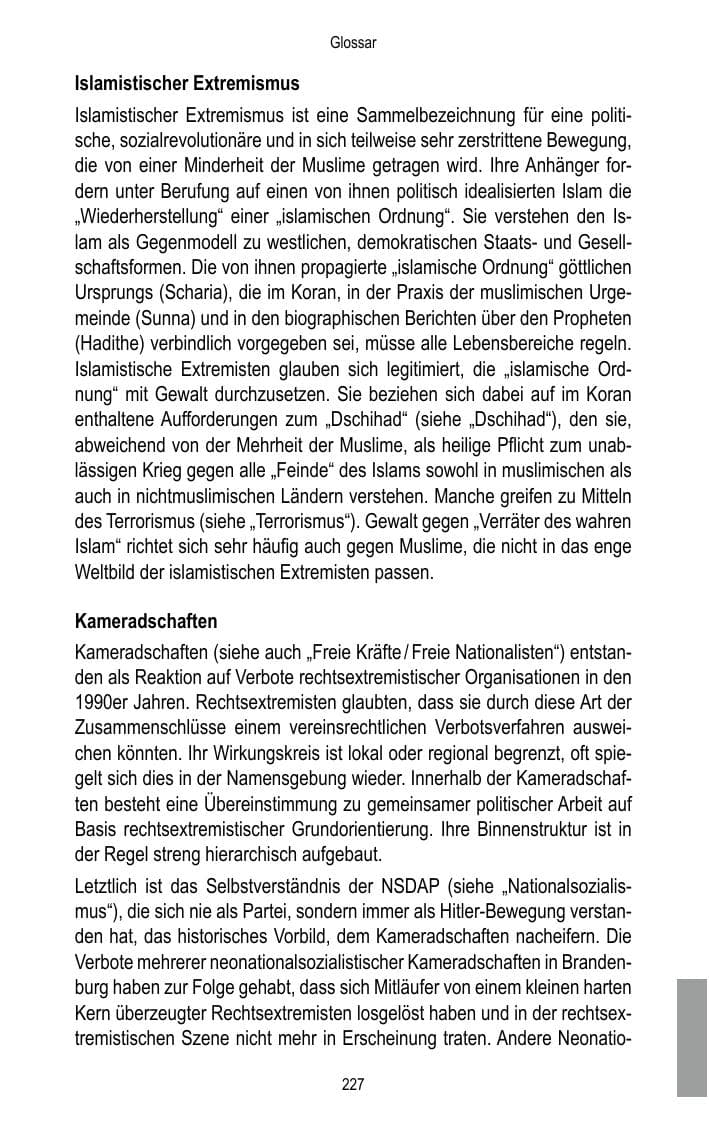 Seite 229 des Verfassungsschutzbericht 2015 Brandenburg