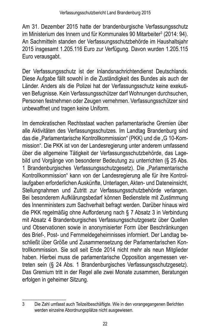 Seite 24 des Verfassungsschutzbericht 2015 Brandenburg