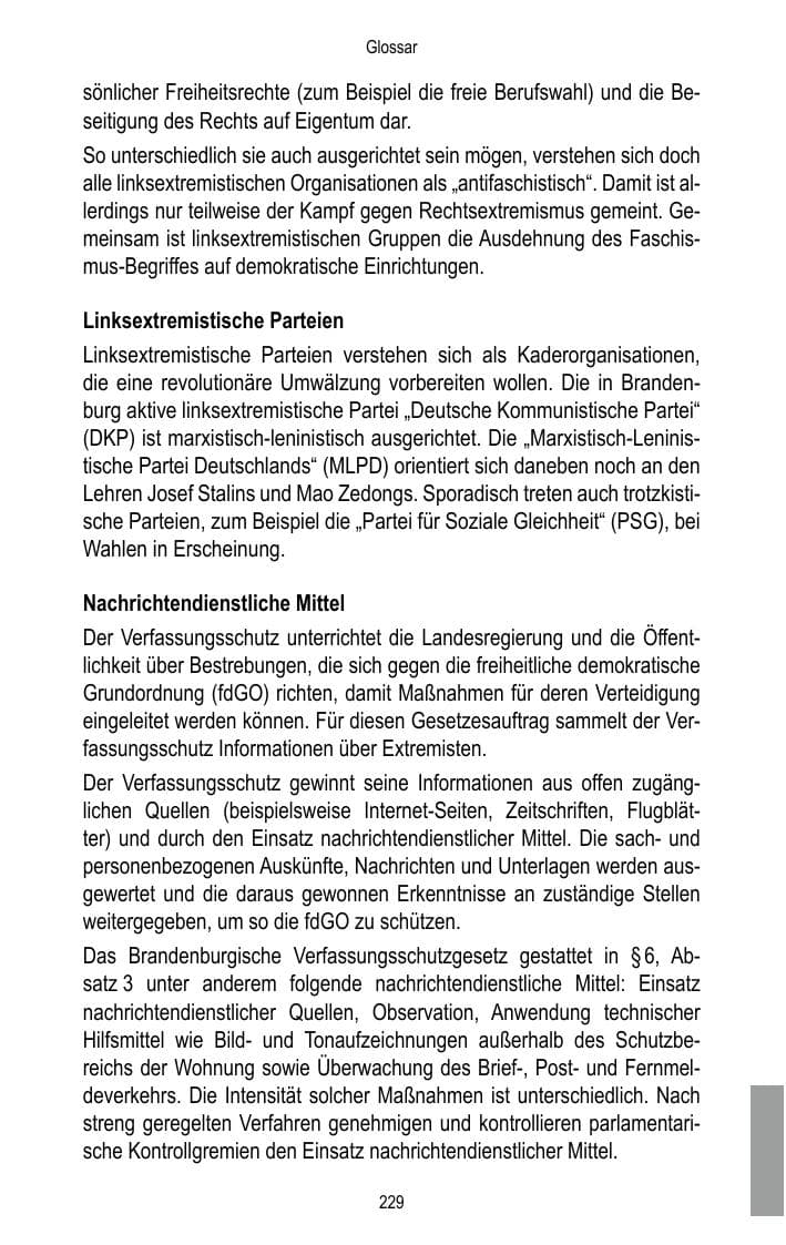 Seite 231 des Verfassungsschutzbericht 2015 Brandenburg