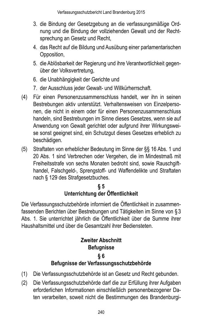 Seite 242 des Verfassungsschutzbericht 2015 Brandenburg