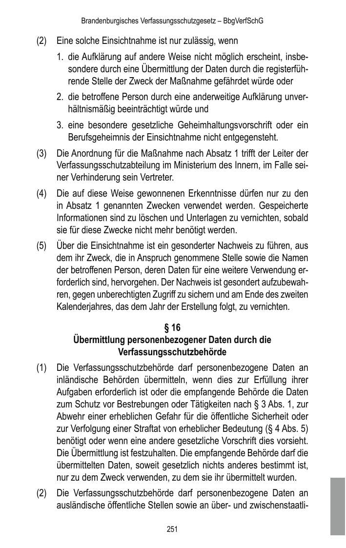 Seite 253 des Verfassungsschutzbericht 2015 Brandenburg