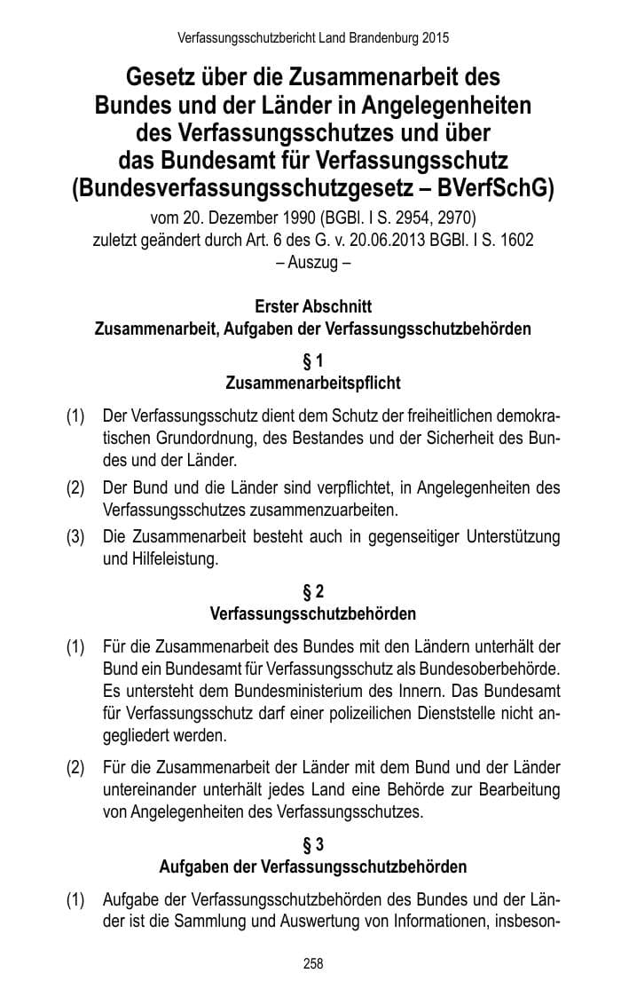 Seite 260 des Verfassungsschutzbericht 2015 Brandenburg