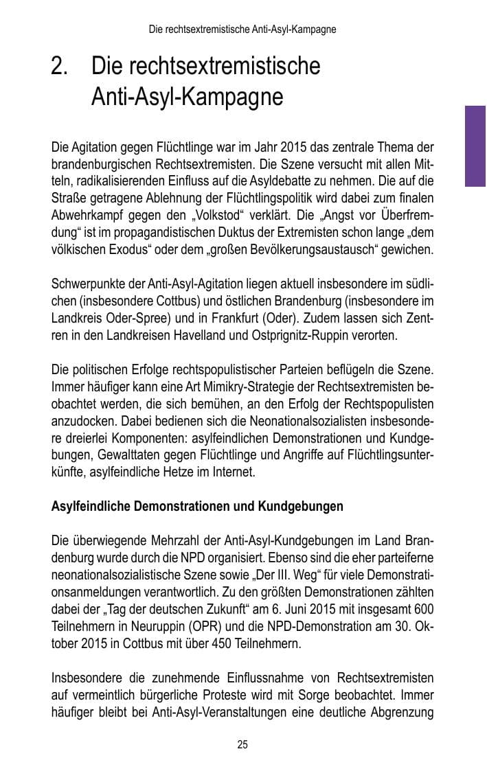 Seite 27 des Verfassungsschutzbericht 2015 Brandenburg