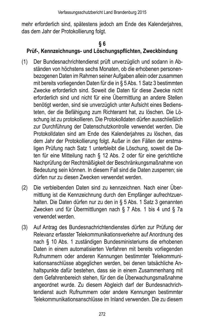 Seite 274 des Verfassungsschutzbericht 2015 Brandenburg