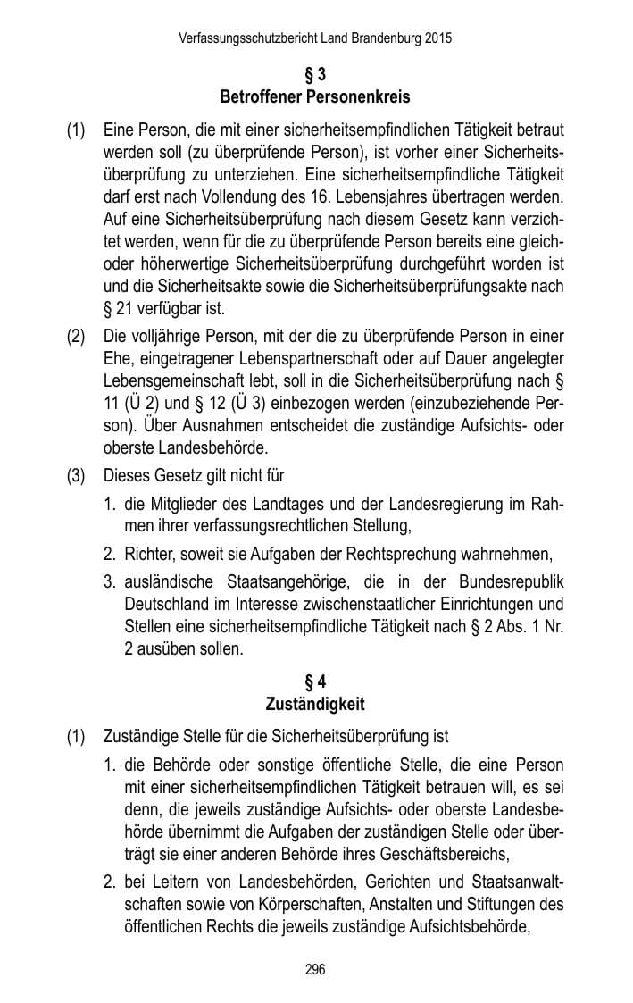 Seite 298 des Verfassungsschutzbericht 2015 Brandenburg