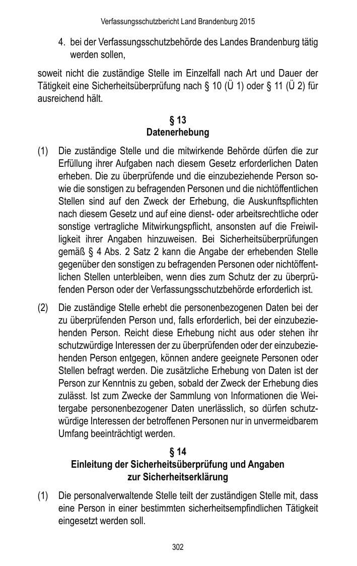 Seite 304 des Verfassungsschutzbericht 2015 Brandenburg