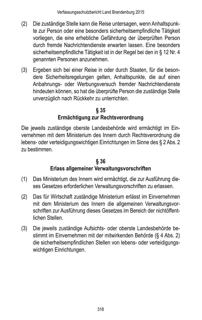 Seite 320 des Verfassungsschutzbericht 2015 Brandenburg